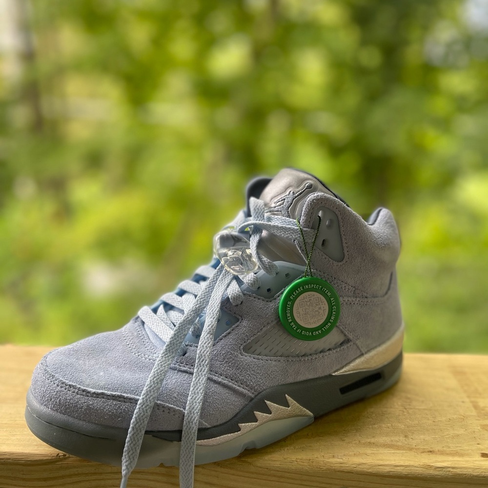 Jordan Gray and Silver High-Top Sneakers